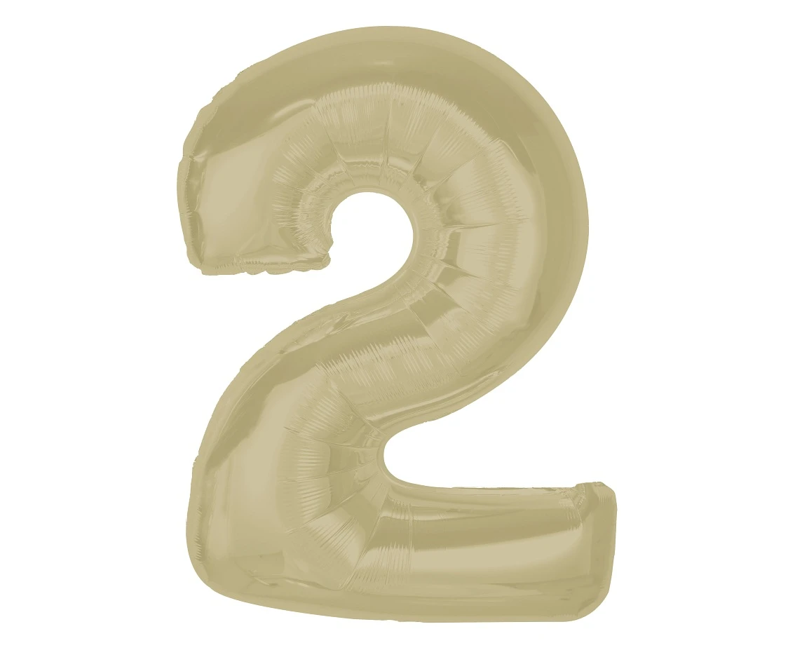Foil balloon number 2, matt latte, 92 cm EOL